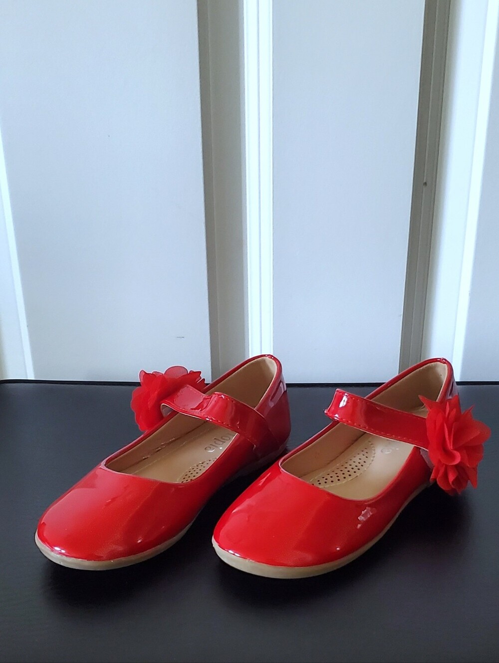 Utopia Little Girl's Patent Leather Ruby Red Shoes with Velcro Closure